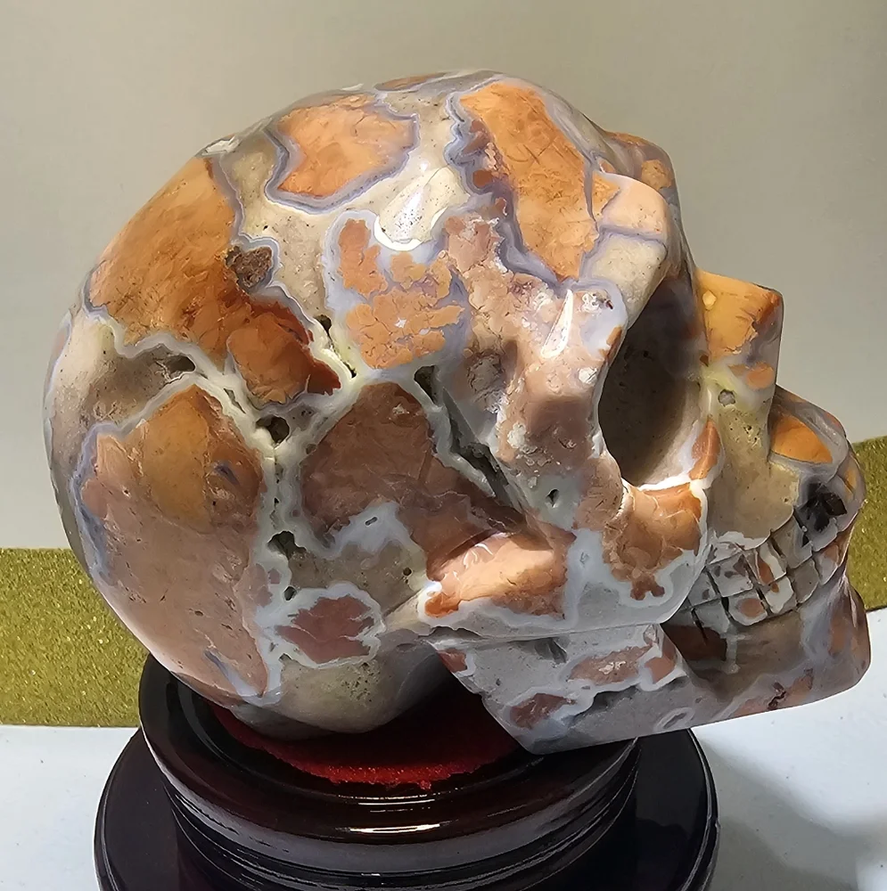 Druzy Pink Agate Skull - Picture 3 of 5